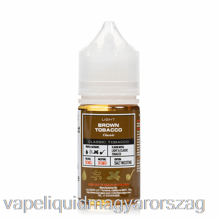 Barna Dohány - Bsx Só Sorozat - 30ml 30mg Vape Folyadék